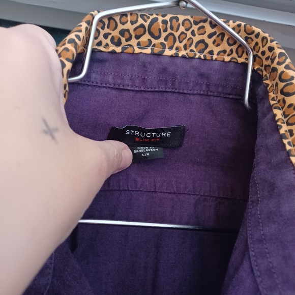 Womans Purple and Cheetah Size LARGE - Picture 3 of 5